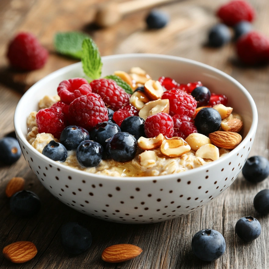 Здоровий сніданок з фруктами та кашею